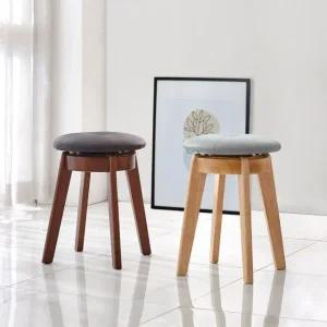회전원목스툴 화장대 미니 원목 스텝 소형 보조 간이의자 (WFJZ2T0)