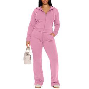 긴팔 캐주얼 조거 의상 가을 2피스 집업 겨울 여성 포함 후드 클로코 세트 포켓 트레이닝복