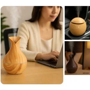 우드패턴 가습기 인테리어 미니 탁상용 꽃병 사무실