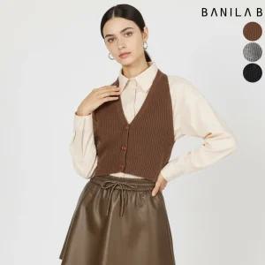 여성 홀터넥 니트 베스트 블라우스 세트