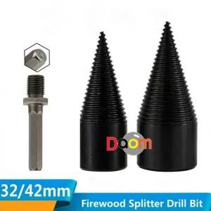 장작쪼개기 비트42mm나무파쇄 쪼개기 패기 캠핑용품 화목보일러 모닥불 헤머드릴
