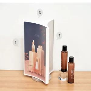 카페 식당 메뉴판 회전형꽂이A4(3면 흰색) 4760가격표 아크릴 메모 POP 미용실 테이블 중국집 T자형