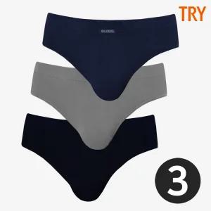 트라이 남자면삼각팬티 스판 신축성 좋은 브리프팬티 아빠 베이직 3종 세트