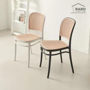 라로퍼니처 로하스 플라스틱 라탄 식탁 의자 카페 인테리어 체어 4개