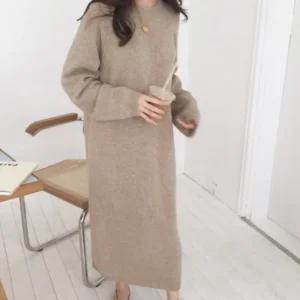여성 도톰 니트 롱원피스 봄가을 겨울 데일리 따뜻한 원피스