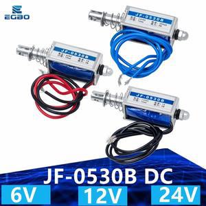 1PCS JF-0530B DC 6V 12V 24V 푸시 및 풀 유형 오픈 프레임 전자석 유지력 5N 이동 10mm 선형 솔레노이드