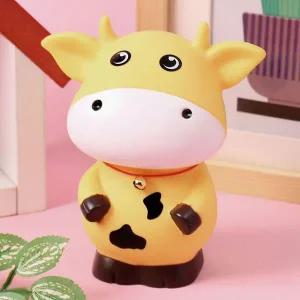 [셀러에이드]모으소 밀크 카우 저금통 캐릭터저금통 옐로우