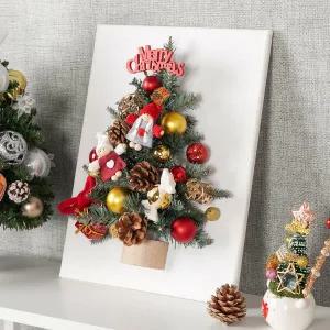 아트박스/플라워트리 크리스마스 액자 트리 벽 장식 아기인형 캔버스A 40cm
