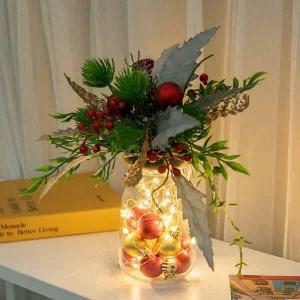 아트박스/플라워트리 크리스마스 장식 화병 LED 샤프리 베리볼 set 35cm