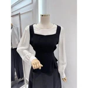 갤러리아 [ab.f.z]허리 라인 배색 레이어드 블라우스(ATZ4HB42J)