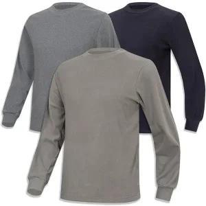 [디바옴므]겨울 기모 크루넥 고밀도 양면 후리스 라운드 보온 티셔츠