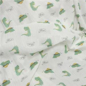 거즈천 135x100cm 공룡 더블 거 즈 코 튼 레이어 봉 제 직물 Seersucker 담요 의류 천으로 만들기