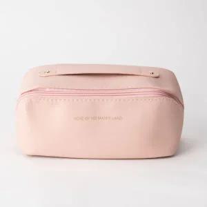 [하프클럽/]여행용 화장품 가죽 파우치 핑크 여행용파우치 화장품