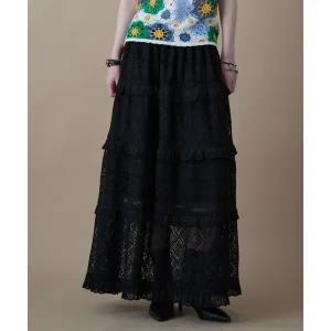 펜필드 PENFIELD 크로셰 캉캉 롱 스커트 블랙 FR2KS21F 327215
