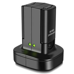 Xbox 360 컨트롤러 무선용 듀얼 충전 스테이션이 있는 Xbox 360 컨트롤러 배터리 팩 NiMH 500mAh와 호환되는 TNP 충전식 배터리 2팩