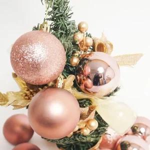 고품질 크리스마스 트리장식볼 오너먼트 6cm 16입 로즈골드 (WCF2733)