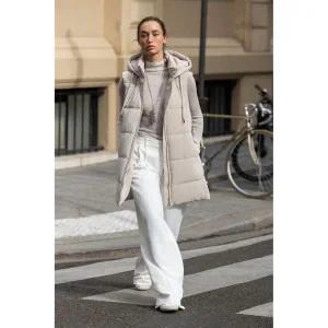 [정품] 자라 자켓 코트 데일리 아웃터 ZARA 후드 롱 패딩 베스트 - 크림