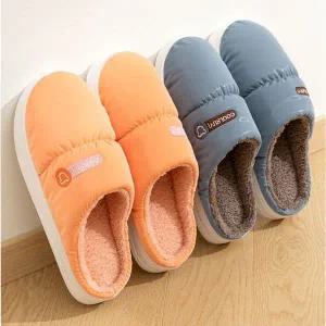 남녀공용 겨울 패딩슬리퍼 방수 털기모 실내화 거실화