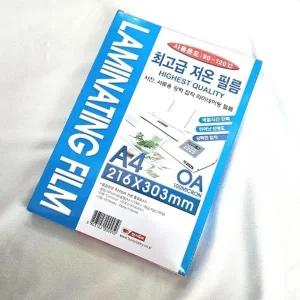 A4 사이즈 100mic 코팅필름 코팅지 100매 팬시로비
