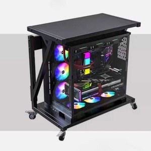 컴퓨터 본체 거치대 선반 2단 받침대 프린터 철제 트레이 수납장