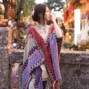 몽골판초가디건 보헤미안패션 에스닉한 선물 관광 여행웨어