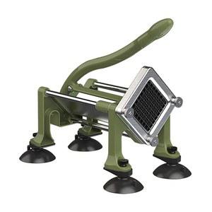 KSIFJRTO 상업용 프렌치 프라이 커터, 1/4인치 칼날이 있는 헤비 듀티 감자 슬라이서, 흡입 발이 있는 스테인리스 스틸 감자 초퍼 프렌치 프라이 커터,