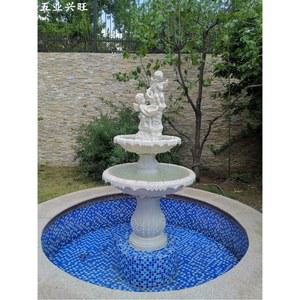 유럽식 야외 분수대 사자 마당 3단 정원 외순환 대형 북유럽 소형 정원꾸미기