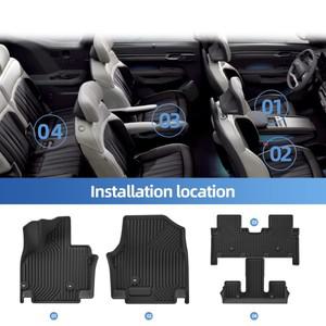 기아 EV9 6인승 2024 /미국형 TPE 3D 발매트 방수 자동차 액세서리 블랙 카 플로어 트렁크 패드