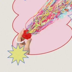 [셀러에이드]축포 파티 생일 웨딩 결혼식 종이 줄 폭죽 릴테이프 파티폭죽