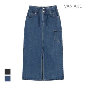 [반에이크] 투버튼 데님 롱스커트_VB3YDKU201Z