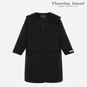 [써스데이아일랜드][Thursday Island] 후드카라 체크핸드메이드 더플코트(T238MCT254W)