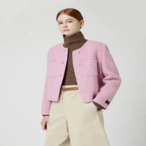 [롯데백화점]씨씨콜렉트 알파카 블렌드 칼라리스 핸드메이드 자켓 C254MSG152