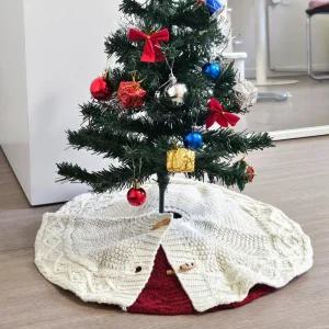 크리스마스 트리 하단 가리개 꽈배기 니트 트리스커트