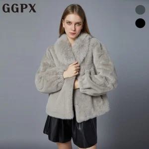 GGPX 루즈핏 빅 카라 페이크 퍼 자켓 (GOBJK024F) 307873