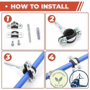 2Pcs 조정 가능 파이프 브래킷 클램프 20-160mm 벽 천장 마운트 철 스트랩 지원 행거 연필 홀더