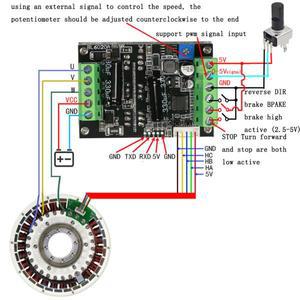 500W 고출력 BLDC 모터 드라이버 6-60V 20A 홀 브러시리스 속도 제어 보드 PWM 3상 모듈