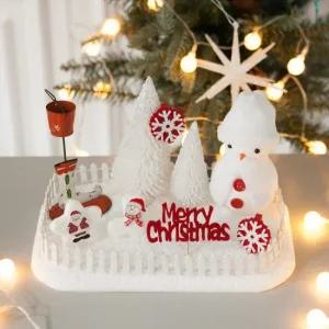 플라워트리 [1+1] 크리스마스 장식 센터피스 눈사람 보드 중 28cm