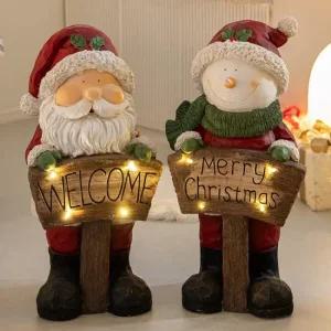 플라워트리 크리스마스 산타 눈사람 인형 대형장식 점보마블 91cm