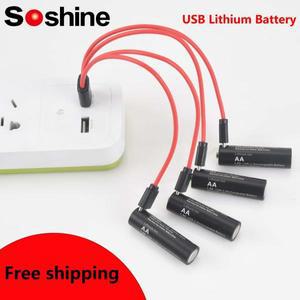 소샤인 AA 및 리튬이온 충전지 USB 1.5V 2600mWh 3500mwh 배터리
