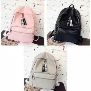 가죽백팩  레더 블랙 핑크 그레이 합성피혁 스트랩