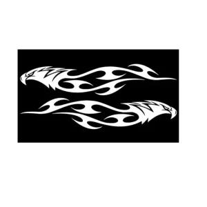 차량 스티커 불꽃 독수리 화이트 자동차 외부 튜닝 튜닝 장식 외부 흠집가림.포인트