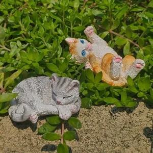 고양이 피규어 화분꾸미기 테라리움 장식소품 미니어처 2개 세트