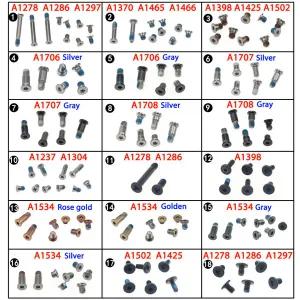 호환  노트북 하단 케이스 세트 나사 세트 Macbook Pro Retina A1278 A1286 A1297 A1398 A1425 A1502 A1706