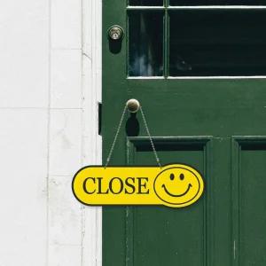 스마일 오픈 클로즈 팻말 걸이형 표지판 안내판 안내표지판 스티커 스마일