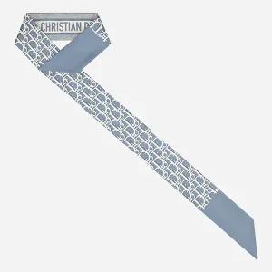 디올 5F 15DOB106I600 524 오블리크 미차 스카프 실크 트윌 블루