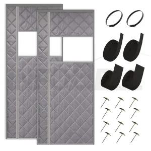 따솜 막풍이 우풍 외풍 바람 차단 방 현관 문 자석 패딩 방풍 방한 보온 단열 커튼 커텐 도어 95cm 2세트