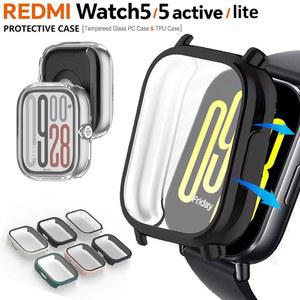 Xiaomi Redmi Watch 5/5 Active/Lite 케이스 용 소프트 TPU 화면 보호기 시계 5 Active 강화 유리 PC