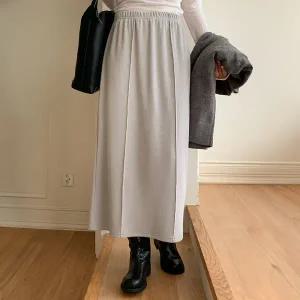 [공구우먼] [제작] 웬즈 골지 밴딩 롱 스커트 84194 빅사이즈 여성의류