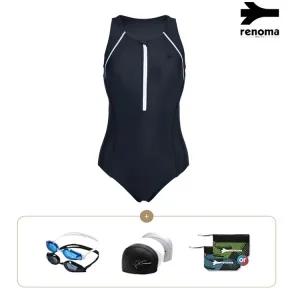 [롯데백화점]레노마 여성집업원피스수영복T수경수모세트  LS2F804ST_BK