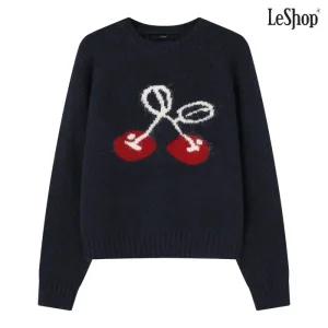 앵두 자수 라운드 데일리 니트 (DP4KT002A)